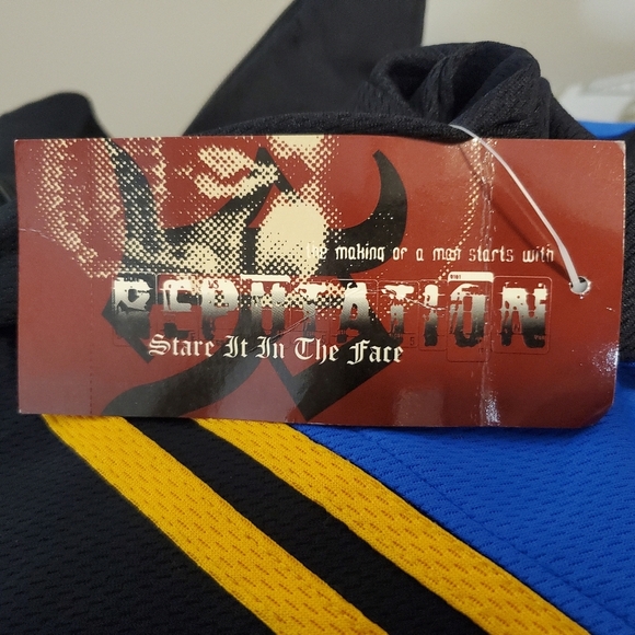 Reputation Men's NWT Size XL Black/RoyalSun zip front silk blend bomber jacket - Picture 2 of 10